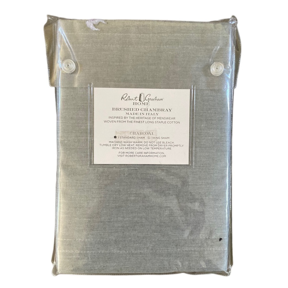 NWT Robert Graham Home Brushed Chambray Standard Sham - Picture 3 of 6